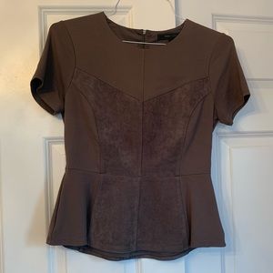 BCBGMaxAzria olive peplum top size S